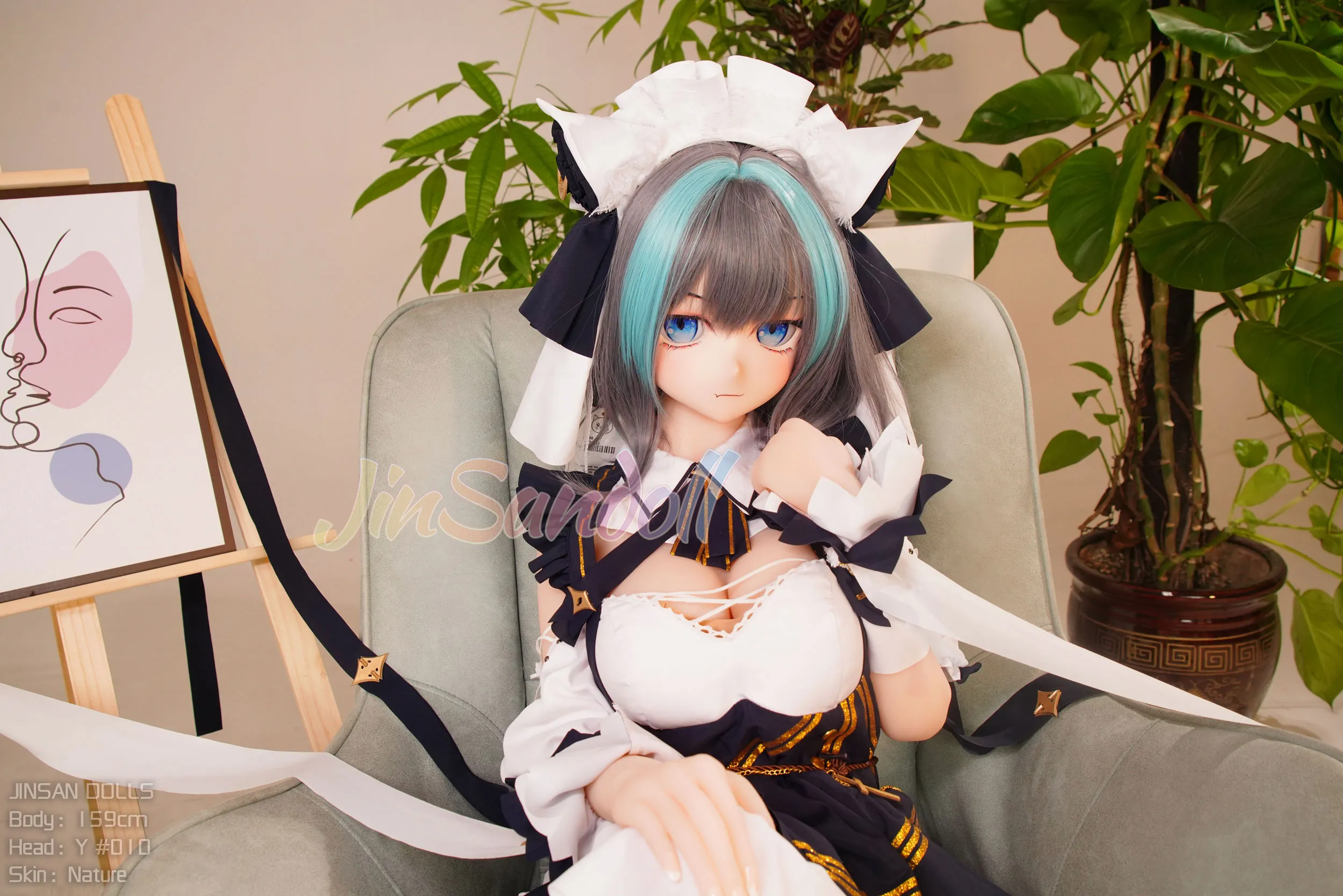 159cm (5ft3) Bonnet H Poupée réaliste style anime PVC et S-TPE Poupée sexuelle Tête #Y010